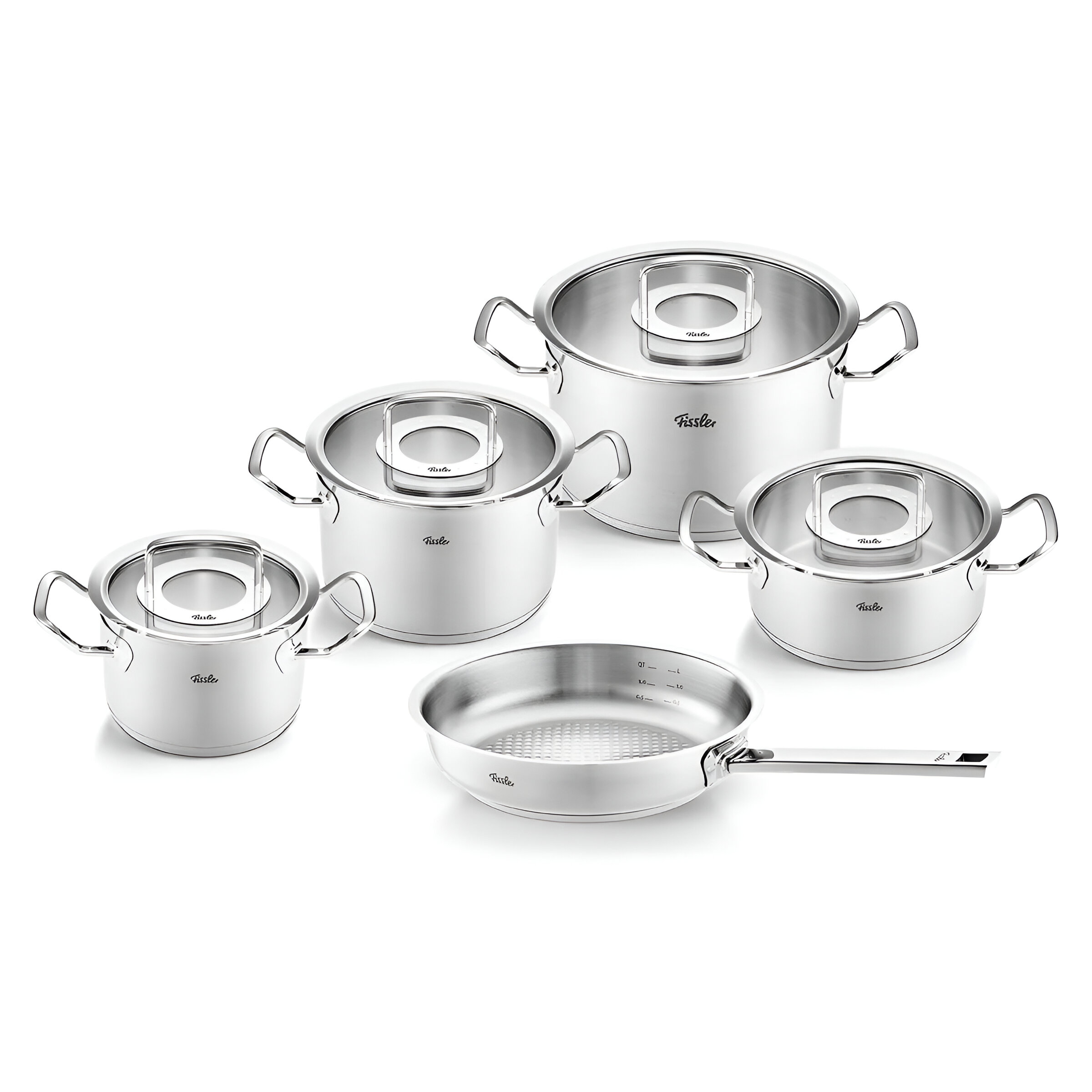 Original-Profi Collection® 5-Piece Cookware Set with Glass Lids and Frying Pan